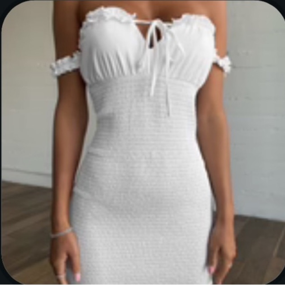 Tiger Mist White Mini “Vida Dress”